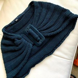 Black Handknit Shrug with buckle